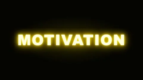 Glowing Yellow Motivation Text Animation on Black Background. Stock Footage 332948966