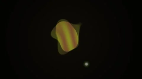 Glowing yellow object in space with a small star. Stock Footage 337473723
