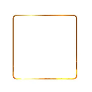 A glowing yellow-orange square frame with a burning fire effect. Stock Illustration