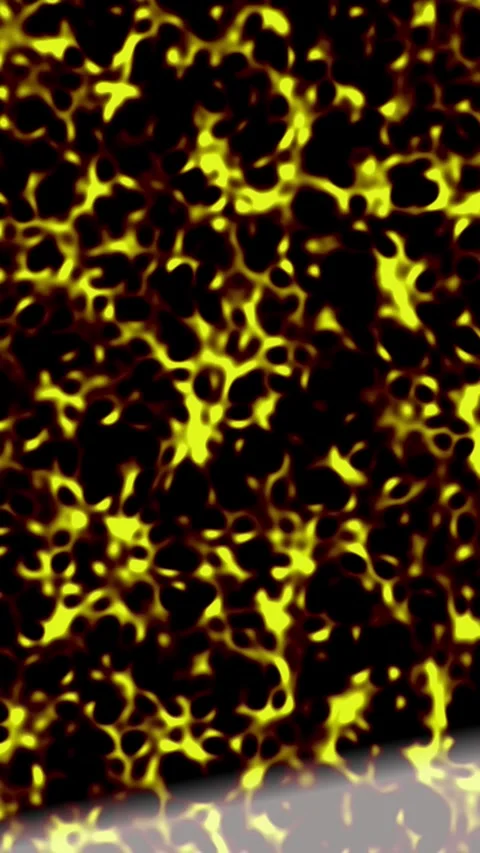 Glowing yellow organic cellular network abstract background Stock Footage 336312083