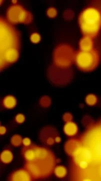 Glowing yellow particles float across a dark background in a vibrant bokeh-st Stock Illustration