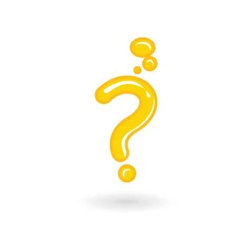 Glowing yellow question mark element vector design template Stock Illustration