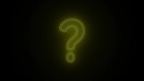 Glowing yellow question mark sign blinking on dark background for conceptua.. Stock Footage 345548132