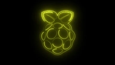 Glowing yellow raspberry fruit neon light icon Stock Footage 346746715