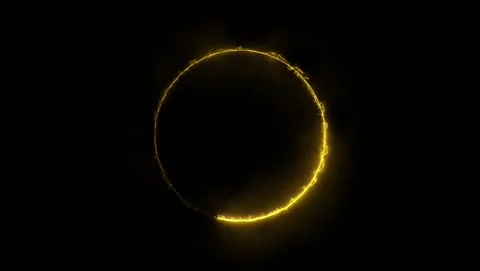 Glowing Yellow Ring on Black Background glowing ring Stock Footage 317452756
