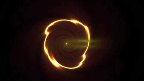 Glowing Yellow Ring in Black Background. Stock Footage 335960739
