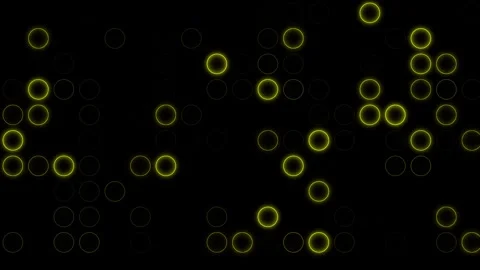 Glowing Yellow Ring Particles on Black Background Stock Footage 307629332