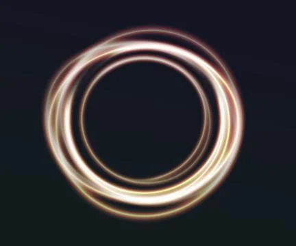 Glowing yellow ring. Sparkle on the dark background. イラスト素材