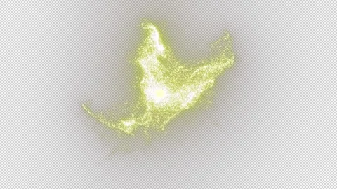 Glowing Yellow Sci-Fi Particle Simulation with Energy Waves Stock Footage 316480320