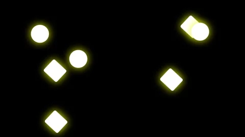 Glowing Yellow Shapes Floating Animation | Abstract Motion Background Stock Footage 305431371