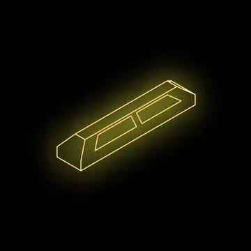 Glowing yellow speed bump on black background guiding traffic flow Stock Illustration