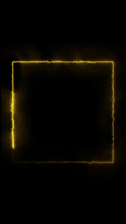 Glowing yellow square frame motion on black background abstract. Video stock 337083532