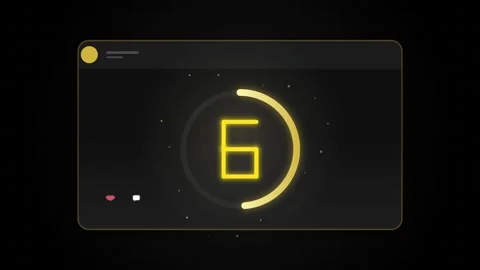 Glowing Yellow Square Logo Animation on Dark Digital Grid Background Stock Footage 346660011