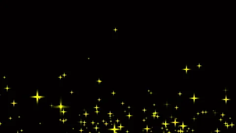 Glowing yellow star particles scattered night sky aesthetic bright light shapes. Stock Footage 336585724