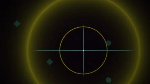 Glowing yellow targeting reticle interface. Stock Footage 340030553