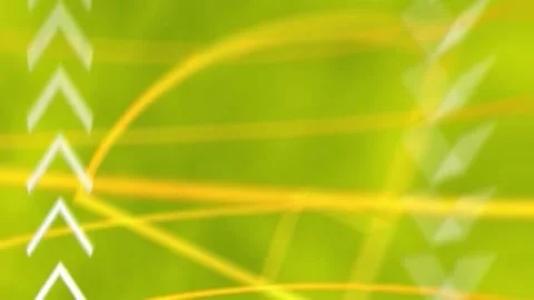 Glowing Yellow Tech HUD Arrow Grid Animation Stock Footage 332932426