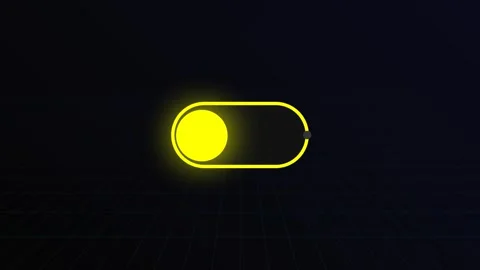 Glowing yellow toggle switches flickering on dark background Stock Footage 346506621