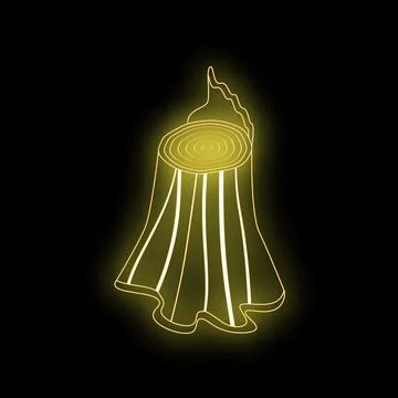 Glowing yellow tree stump on black background, illustrative simplicity 스톡 일러스트