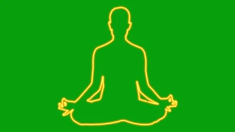 Glowing yoga symbol motion graphics with green screen background Stock Footage 166824673