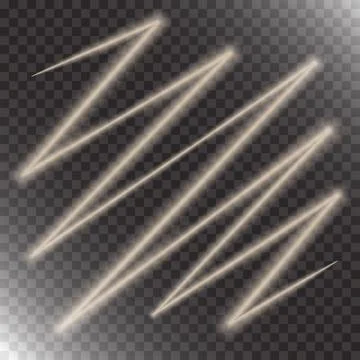 Glowing zigzag bright shining stripe on transparent background. Vector grap.. Stock Illustration