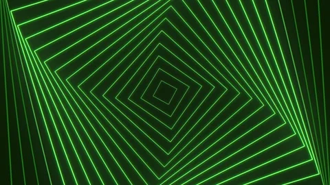 Glowing zigzag pattern thin, green lines stand out in black and white Stock Footage 303539774