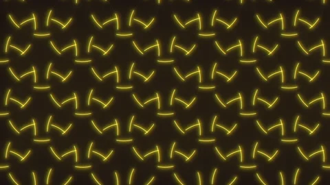 Glowing zigzag pattern yellow lines on black background Stock Footage 279608388