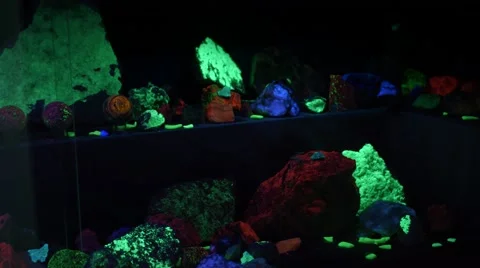 Glowing/Blacklight Rocks Stock Footage 51868057
