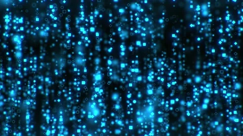 Glowy Glitter Falling Blue Particles Loop - Sparkling Backdrop Background Stock Footage 238526515