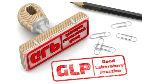 GLP - Good Laboratory Practice. The stamp and an imprint Stock Illustration