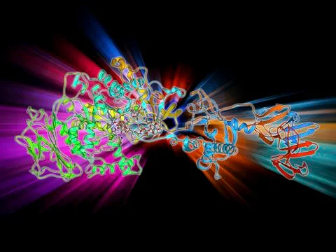 Glucansucrase enzyme molecule Stock Illustration
