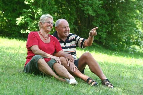  Glückliches Seniorenpaar - Happy senior couple . ,model released, Symbolf.. Stock Photos