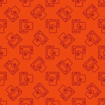 Glucometer App in Smartphone vector concept red line seamless pattern イラスト素材