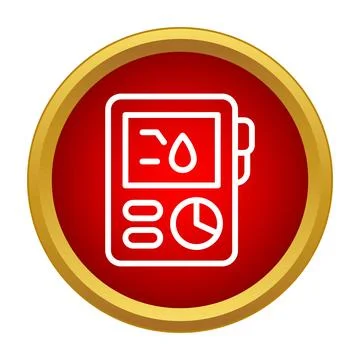 Glucometer blood glucose testing device icon Illustrazione stock