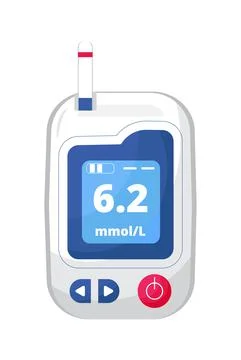 Glucometer for blood glucose testing meter. Diagnosis hyperglycemia concept v Stock Illustration