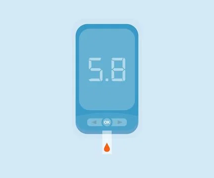 Glucometer, checking blood sugar level logo design. Stock Illustration