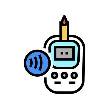 Glucometer contactless color icon vector illustration Stock Illustration