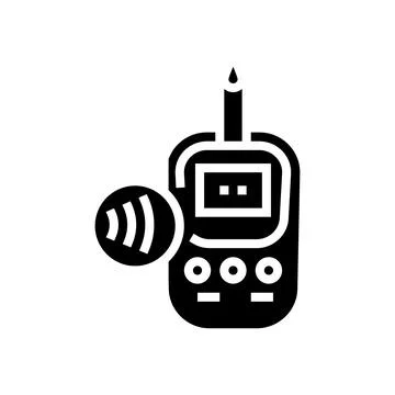 Glucometer contactless glyph icon vector illustration Stock Illustration