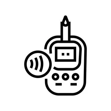 Glucometer contactless line icon vector illustration Stock Illustration