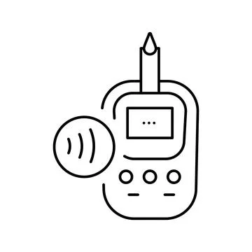 Glucometer contactless line icon vector illustration Stock Illustration