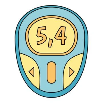 Glucometer displaying blood glucose level monitoring diabetes Stock Illustration