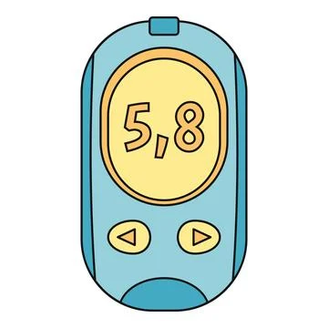 Glucometer displaying blood sugar level for diabetes monitoring Stock Illustration