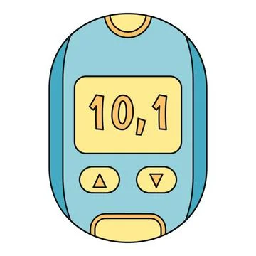 Glucometer displaying high blood sugar levels concept イラスト素材