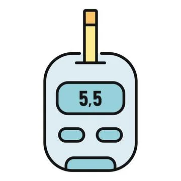 Glucometer displaying normal blood sugar measurement reading Stock Illustration