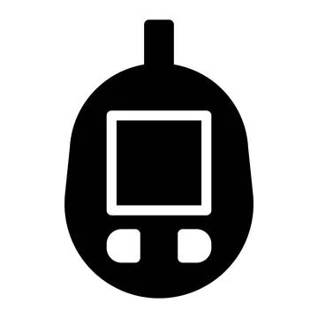 Glucometer icon in Glyph Style. Black Fill Stock Illustration