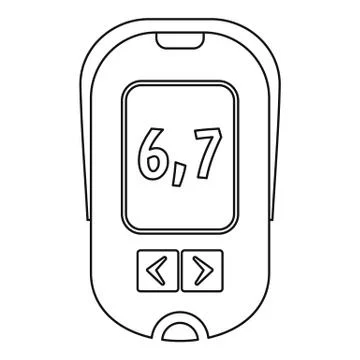 Glucometer icon, outline style Stock Illustration