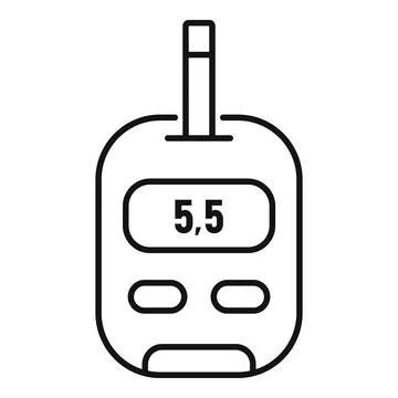 Glucometer icon, outline style Illustrazione stock