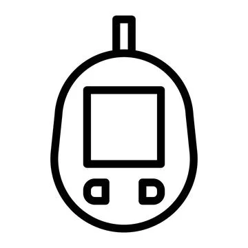 Glucometer icon in Outline Style. Line art Stock Illustration