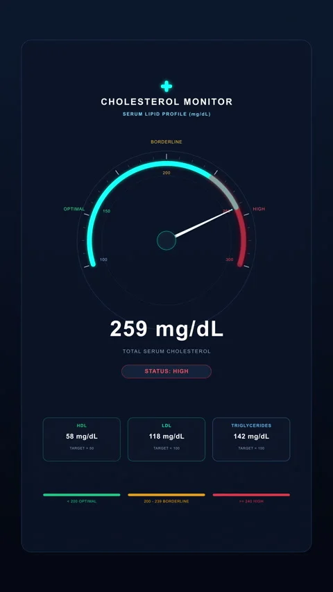 Glucometer interface animation showing blood glucose level gauge loop Stock Footage 346869680