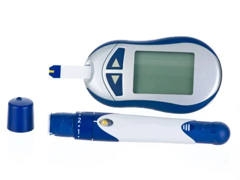 Glucometer  isolated on pure white background Stock Photos