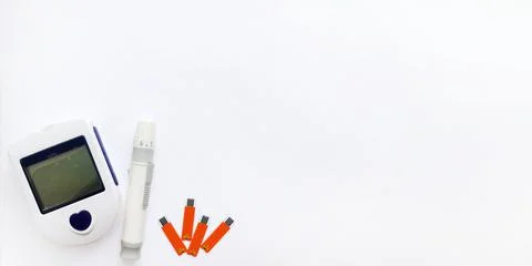 Glucometer isolated on a white background.The device for measuring blood glucose Stock Photos